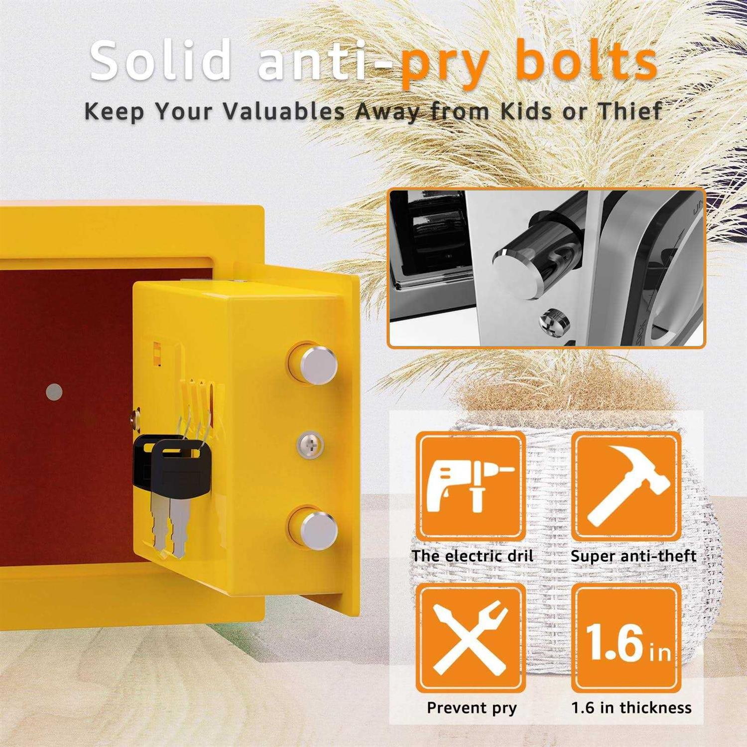 PATRON Safe Box with Digital Electronic Security Keypad Mini Small Safe,Money Safe,Wall or Cabinet Safe for Home Office Travel Business Use - Image 2