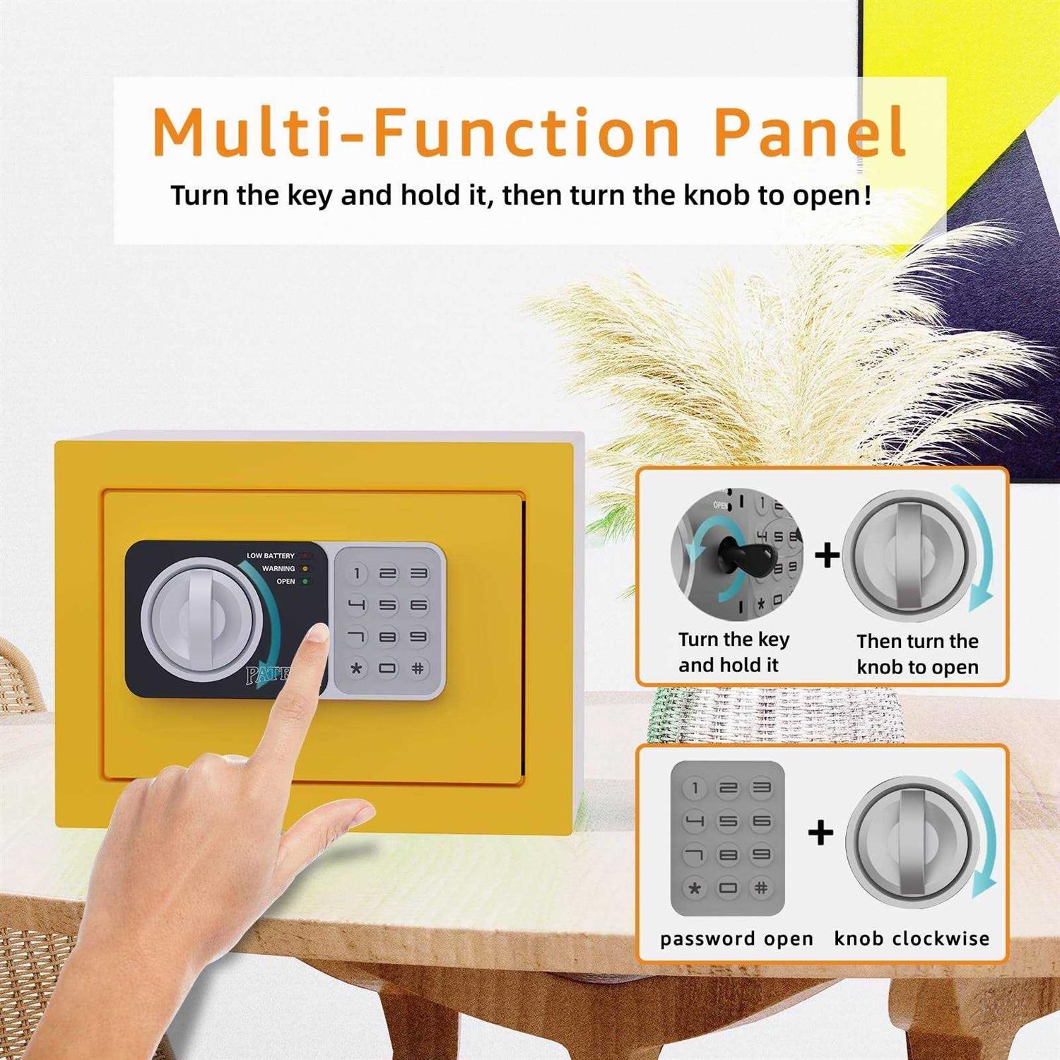 PATRON Safe Box with Digital Electronic Security Keypad Mini Small Safe,Money Safe,Wall or Cabinet Safe for Home Office Travel Business Use - Image 5