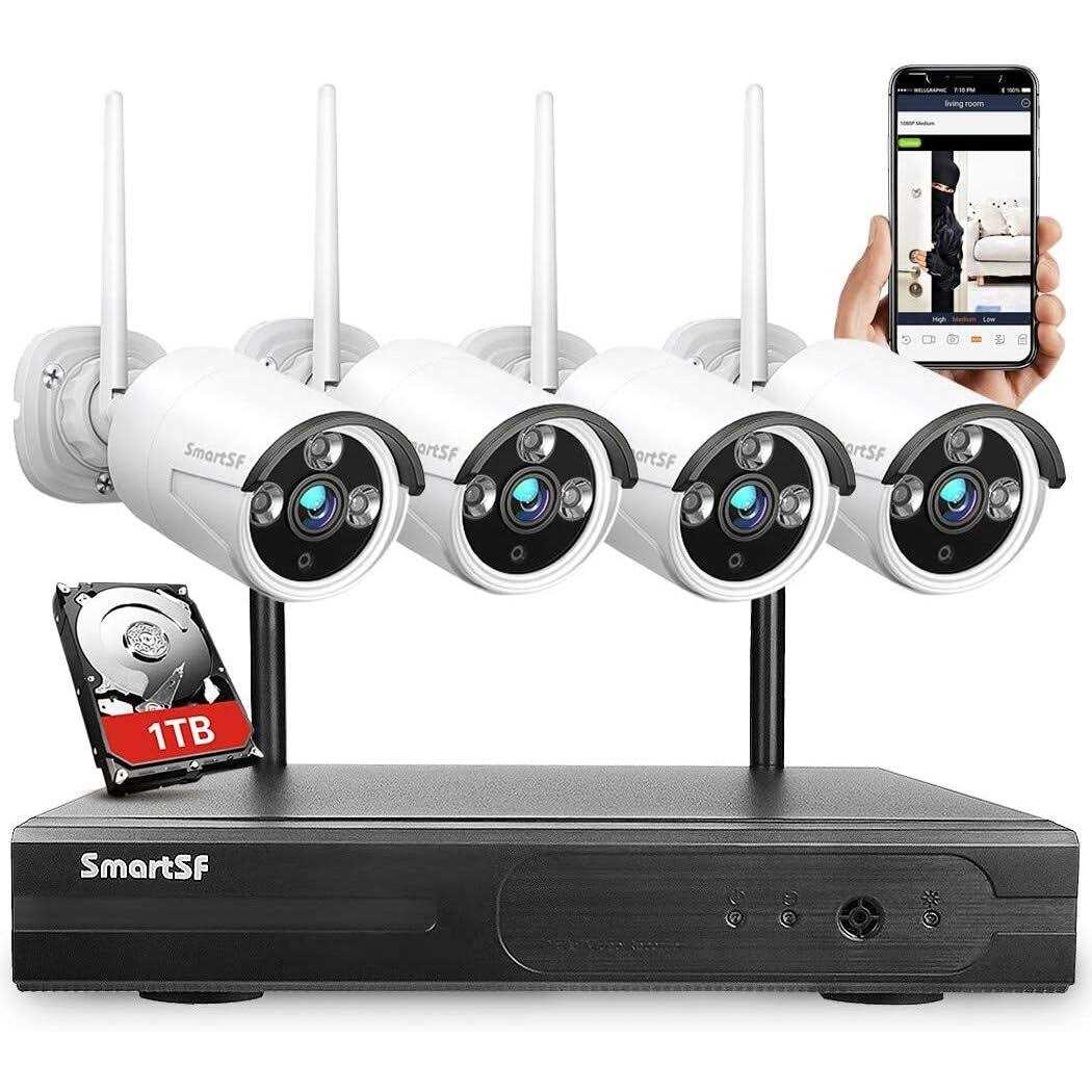 Anni Wireless Security Camera System with 1TB Hard Drive Security Cameras 1080p with 24/7 Video Audio Recording