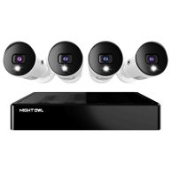 Night Owl 4 Channel 4K Bluetooth DVR with 1TB Hard Drive and 4 Wired 4K Spotlight Cameras