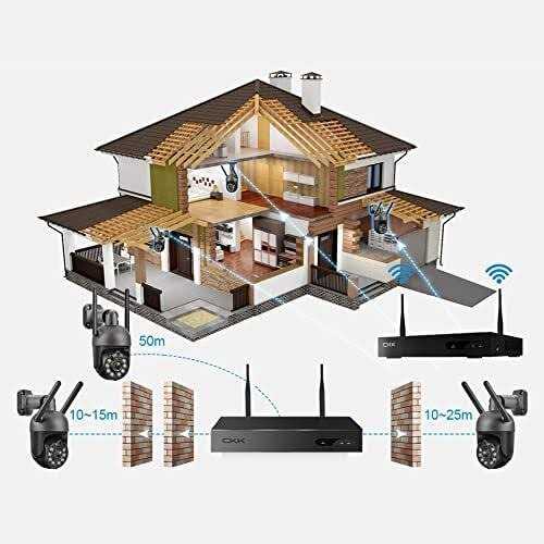CKK 3MP Wireless Security Camera System,4pcs 3MP PTZ Cameras Outdoor Indoor - Image 2