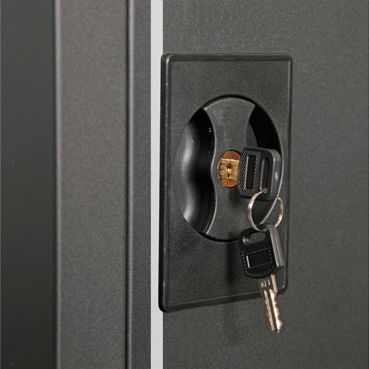 American Furniture Classics 5-Gun Metal Key Lock Gun Cabinet with Separate Storage area - Image 5