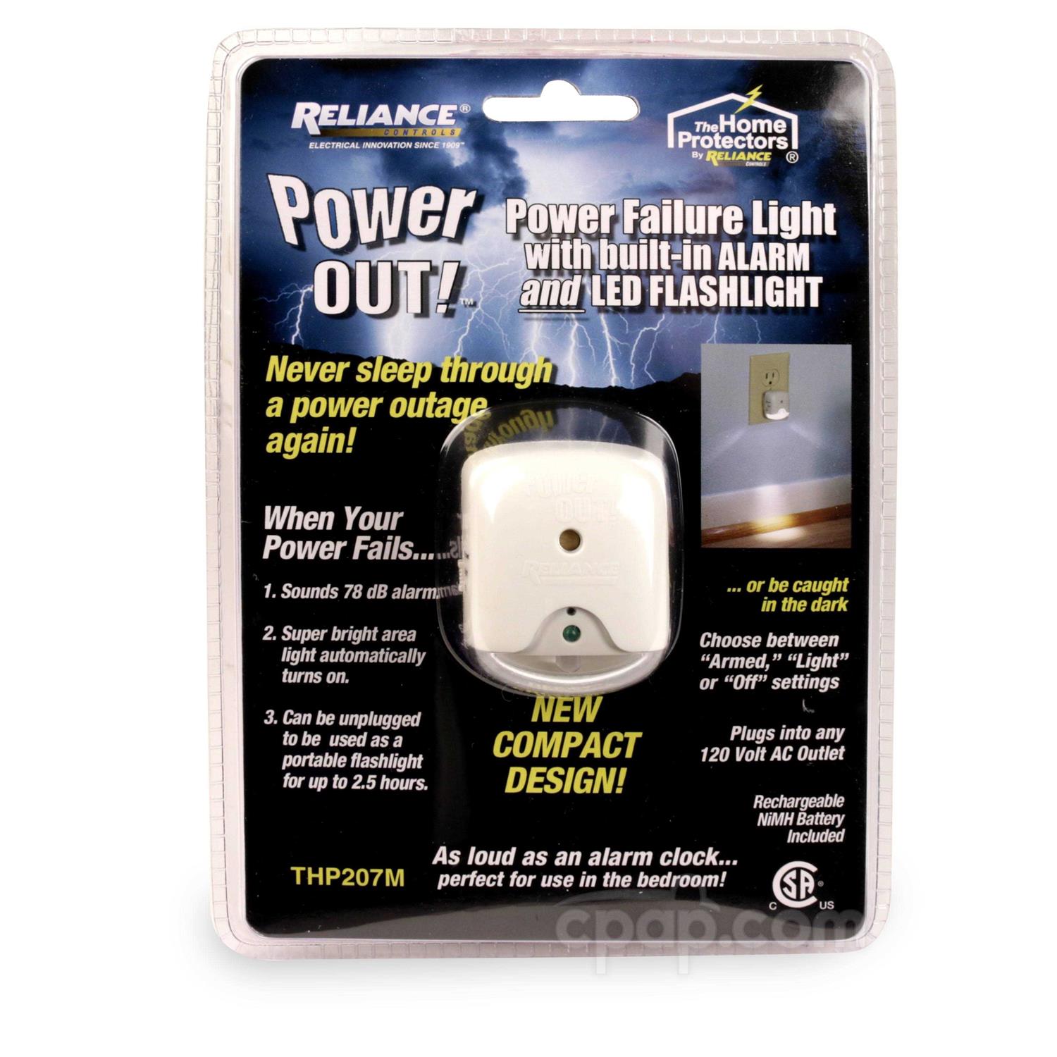 Reliance Controls Power Out Alarm W/ LED Flashlight THP207M