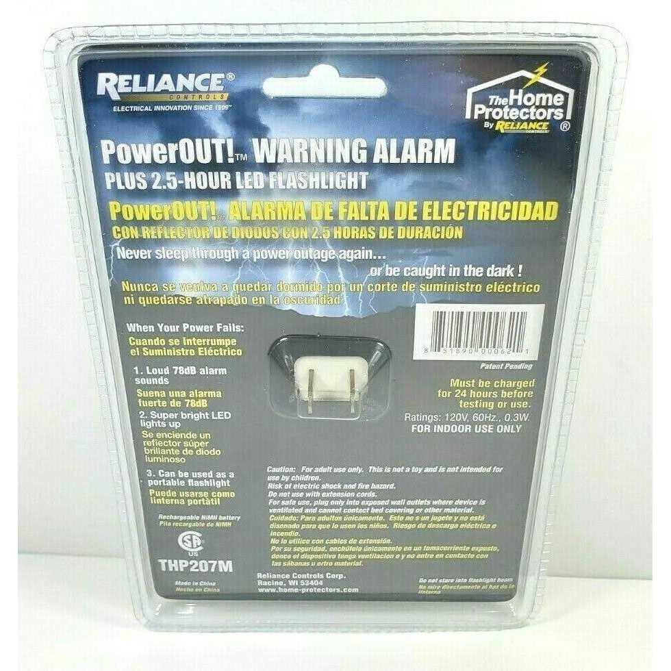 Reliance Controls Power Out Alarm W/ LED Flashlight THP207M - Image 3