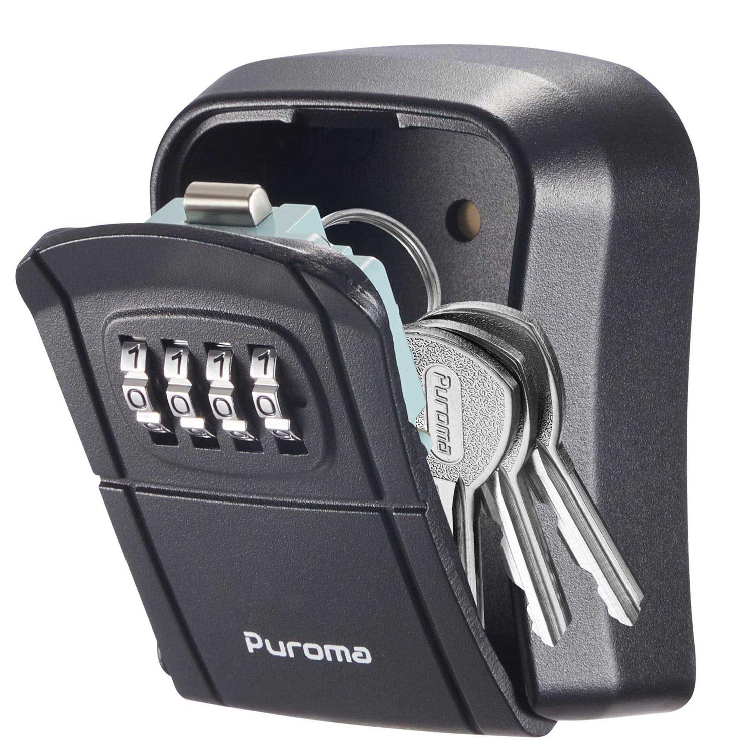 Puroma Key Lock Box Wall-Mounted Key Storage Box for House Keys