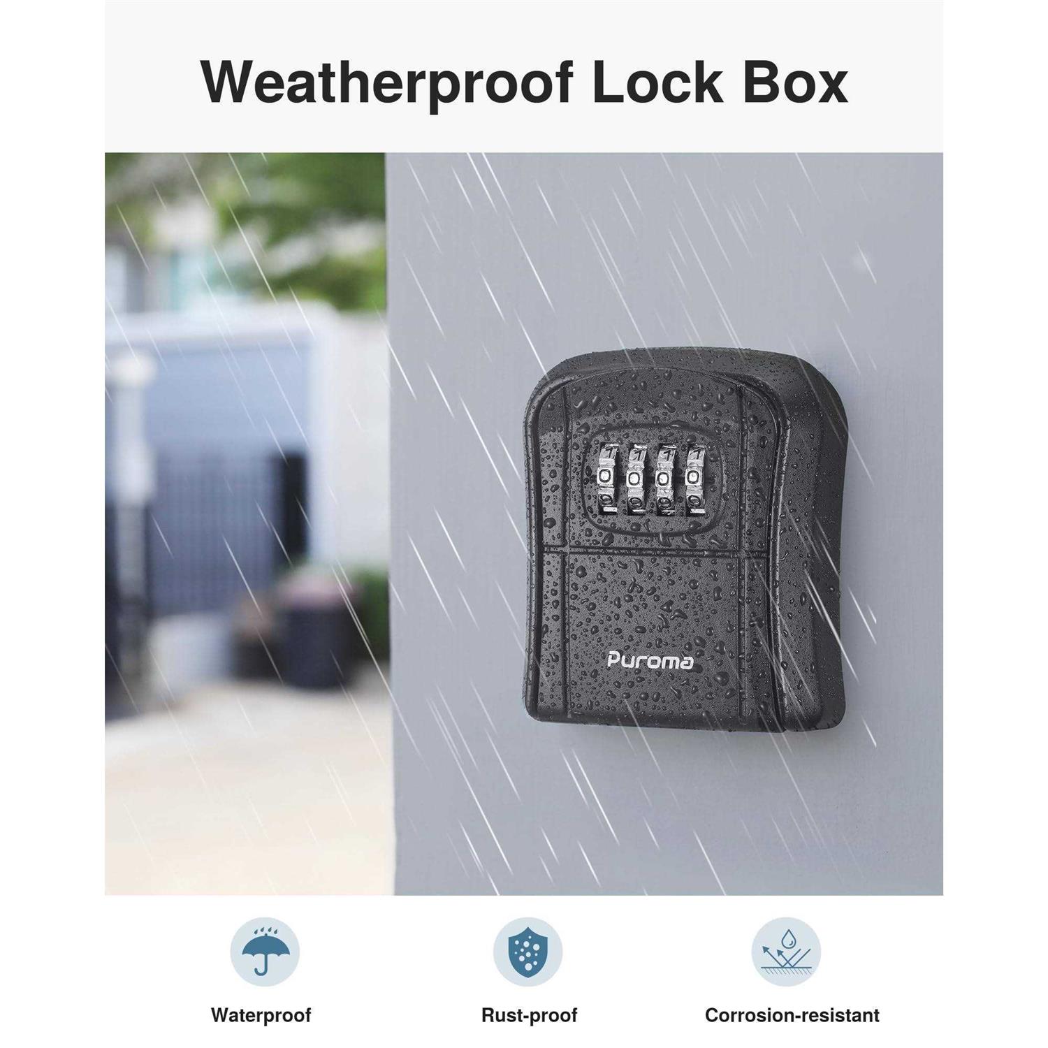 Puroma Key Lock Box Wall-Mounted Key Storage Box for House Keys - Image 4