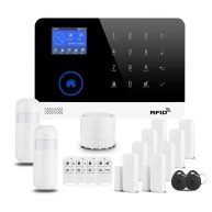 Pwishef Alarm Security System, Wireless DIY Burglar Alarm 18 Piece Kit with GSM and WiFi APP Control for Home & Shop