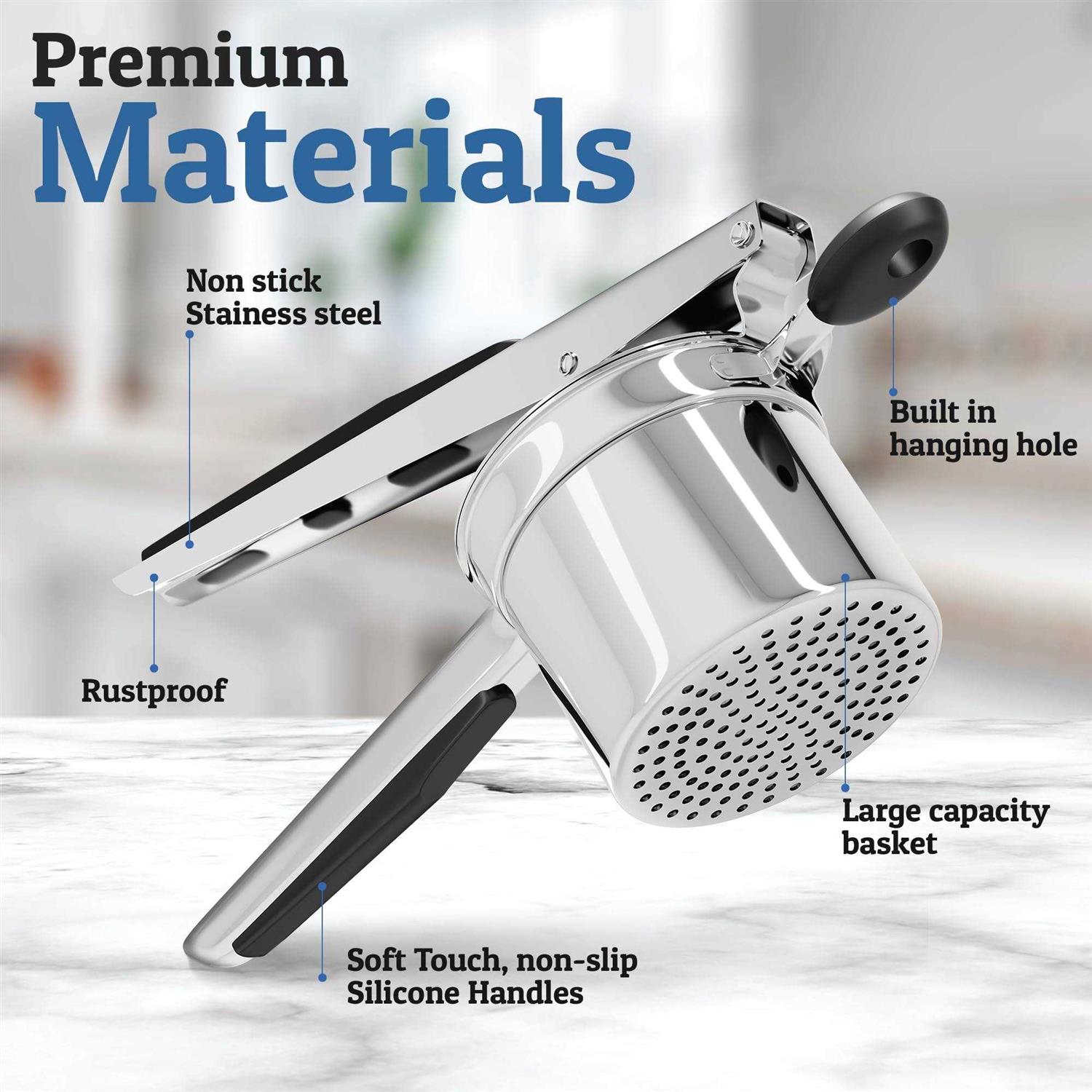 Priority Chef Stainless Steel Potato Ricer and Masher Anti-Slip Makes Light and Fluffy Mashed - Image 3