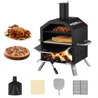 Pizzello Outdoor Pizza Oven Wood Fired 2-layer Pizza Ovens Outside Pizza Maker with Stone