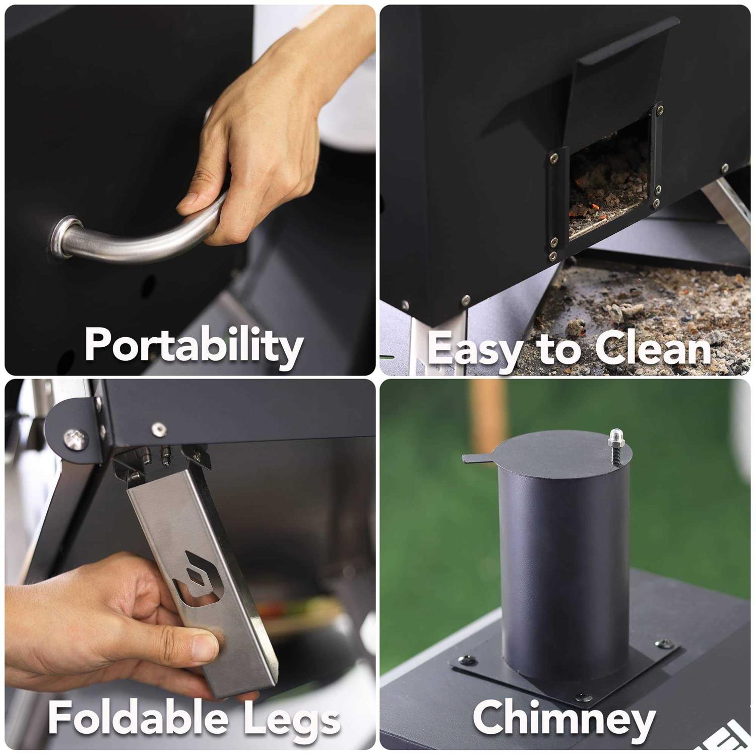 Pizzello Outdoor Pizza Oven Wood Fired 2-layer Pizza Ovens Outside Pizza Maker with Stone - Image 4