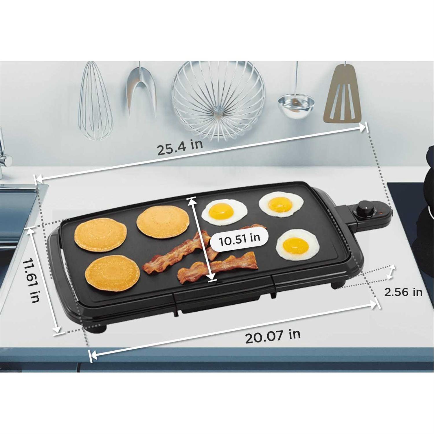 Mainstays 20 Black Dishwasher-Safe Griddle with Adjustable Temperature Control - Image 2
