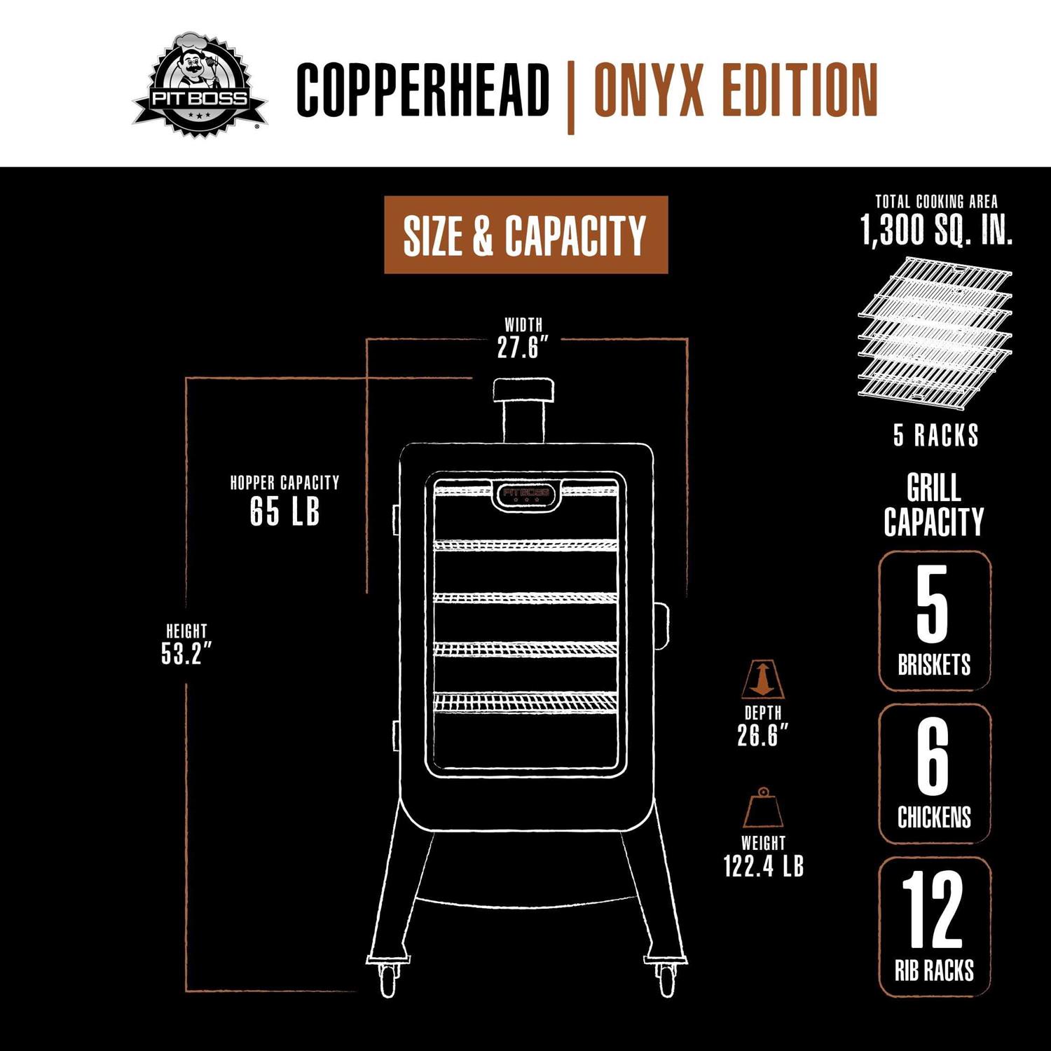 Pit Boss Copperhead 1300 sq in Vertical Wood Pellet Smoker - Image 3