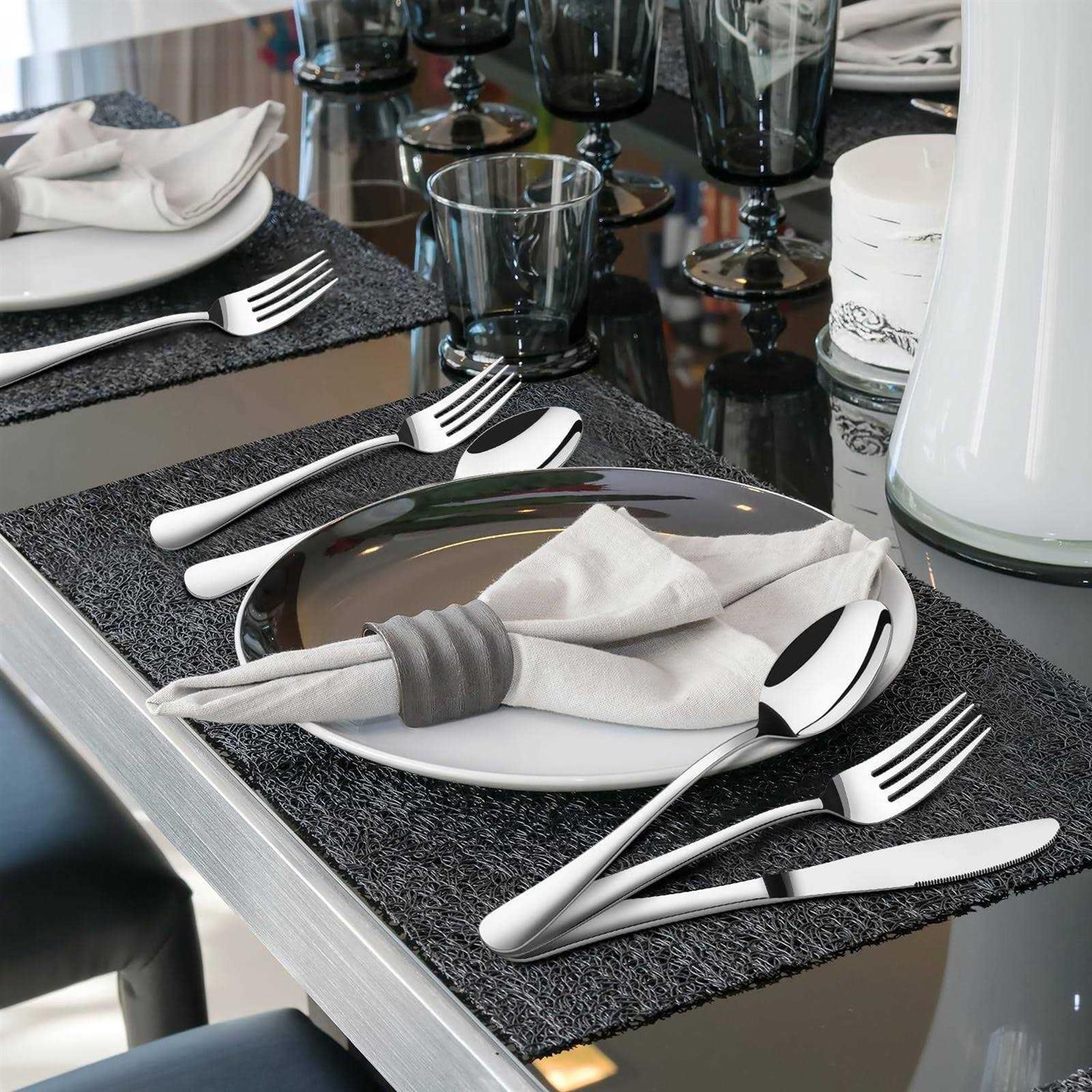 Acnusik Silverware Set for 8, 40 Piece Heavy Duty Stainless Steel Flatware Utensils Cutlery Set Including Steak Knife Fork and Spoon - Image 4