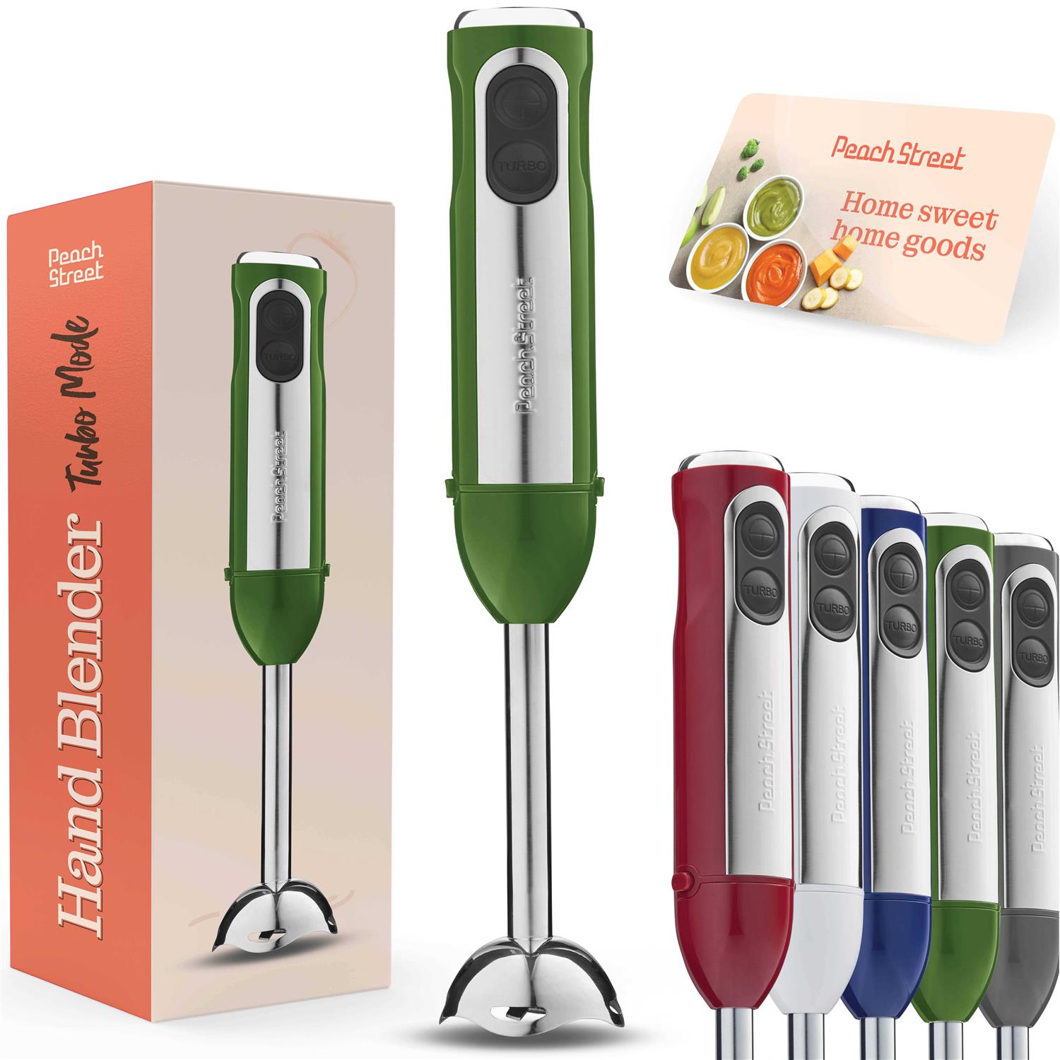 Peach Street Powerful Immersion Blender Electric Hand Blender 500 Watt with Turbo Mode - Image 5