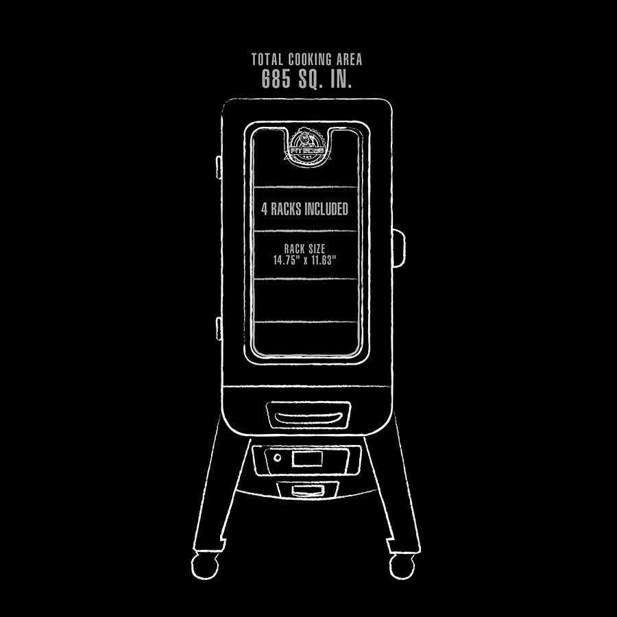 Pit Boss 3 Series Digital Electric Vertical Smoker in Silver Hammertone - Image 3