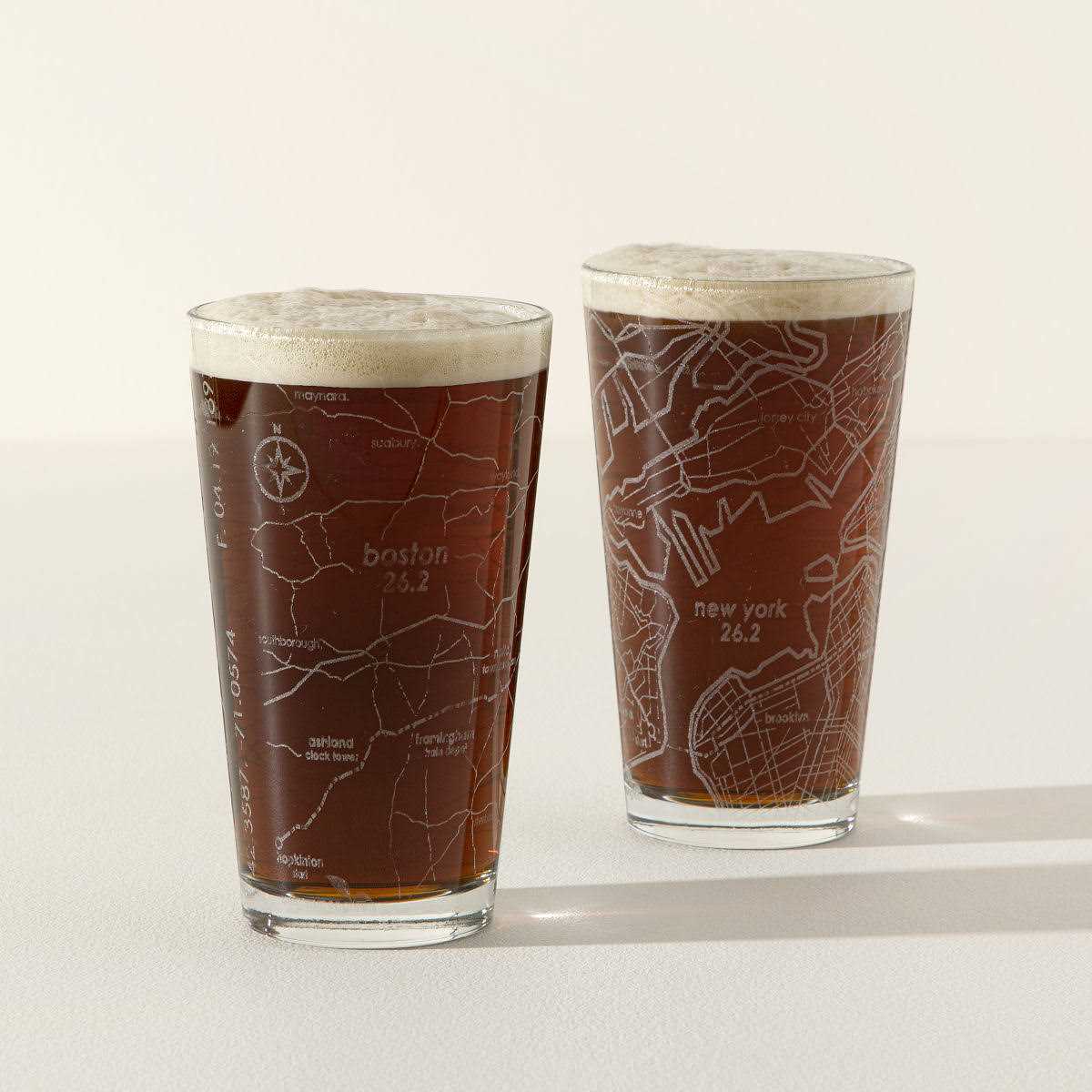 26.2 Marathon Map Pint Glass Standard - Image 3