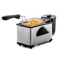 Ovente Electric Deep Fryer 2 Liter Capacity, 1500 Watt Lid with Viewing Window and Odor Filter