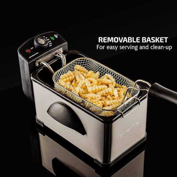 Ovente Electric Deep Fryer 2 Liter Capacity, 1500 Watt Lid with Viewing Window and Odor Filter - Image 2