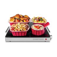 Chefman Compact Glasstop Warming Tray with Adjustable Temperature Control
