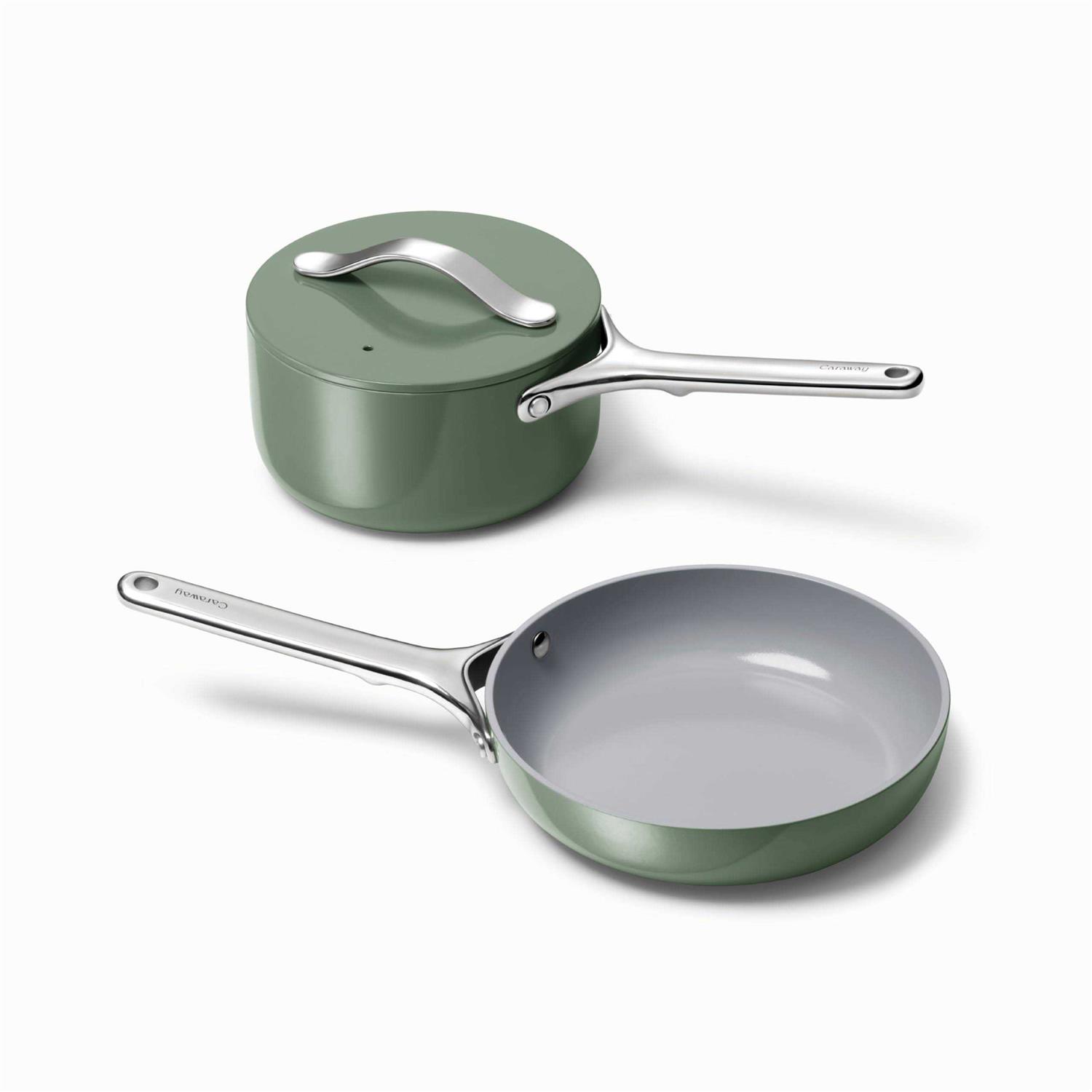 Caraway Mini Duo Non-Stick Ceramic Mini Fry Pan & Mini Sauce Pan