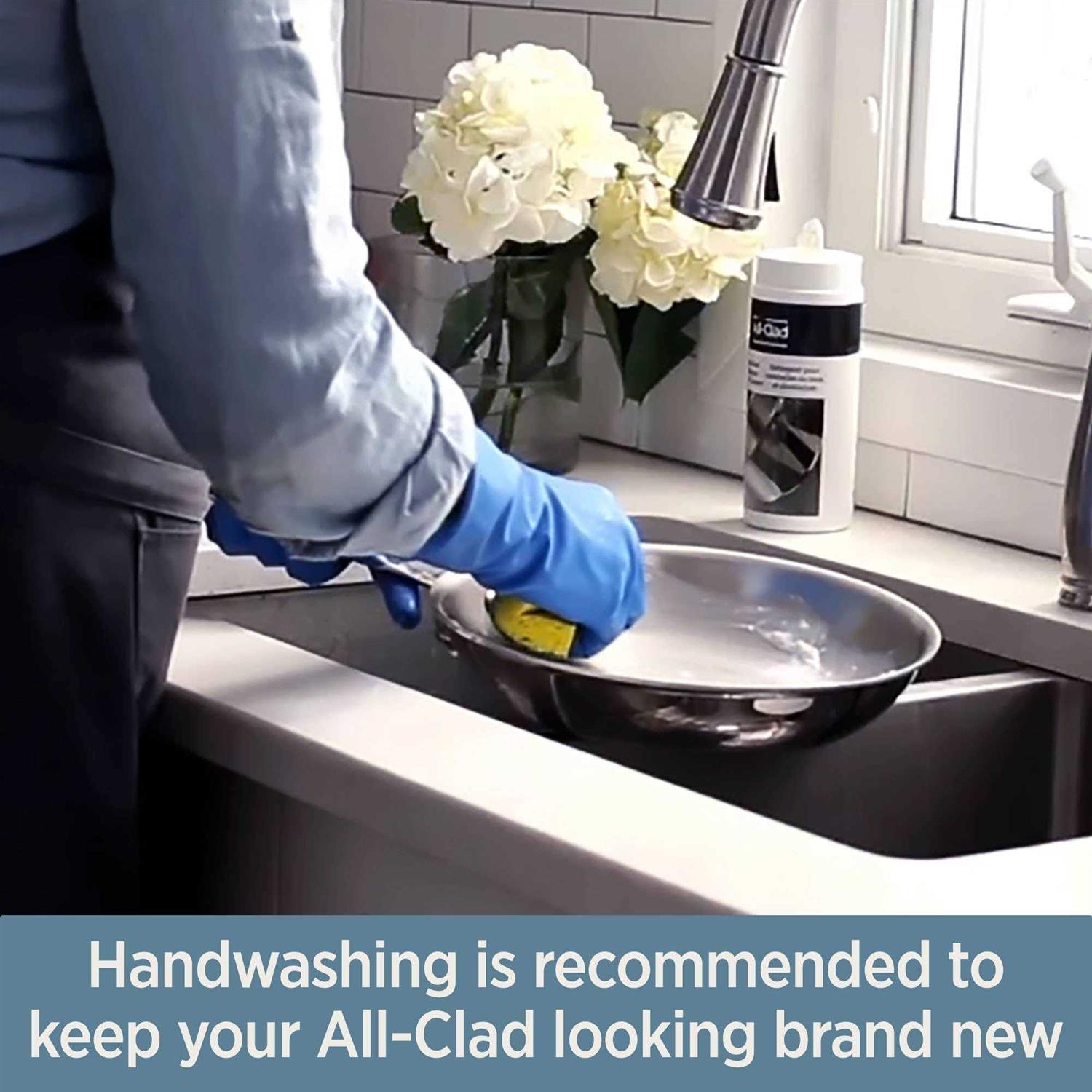 All-Clad D3 Stainless Steel Fry Pan with Lid - Image 4