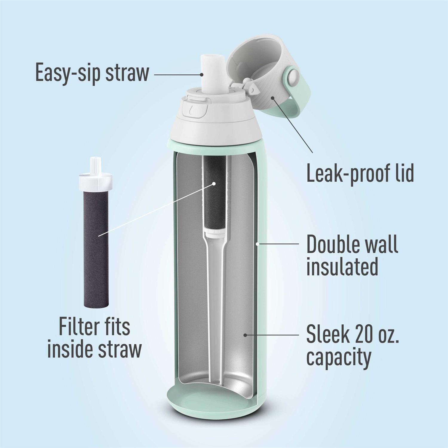 Brita Stainless Steel Water Bottle with Filter - Image 3