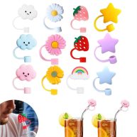 2023 New Straw Cover Cloud 12Pcs Silicone Straw Protector