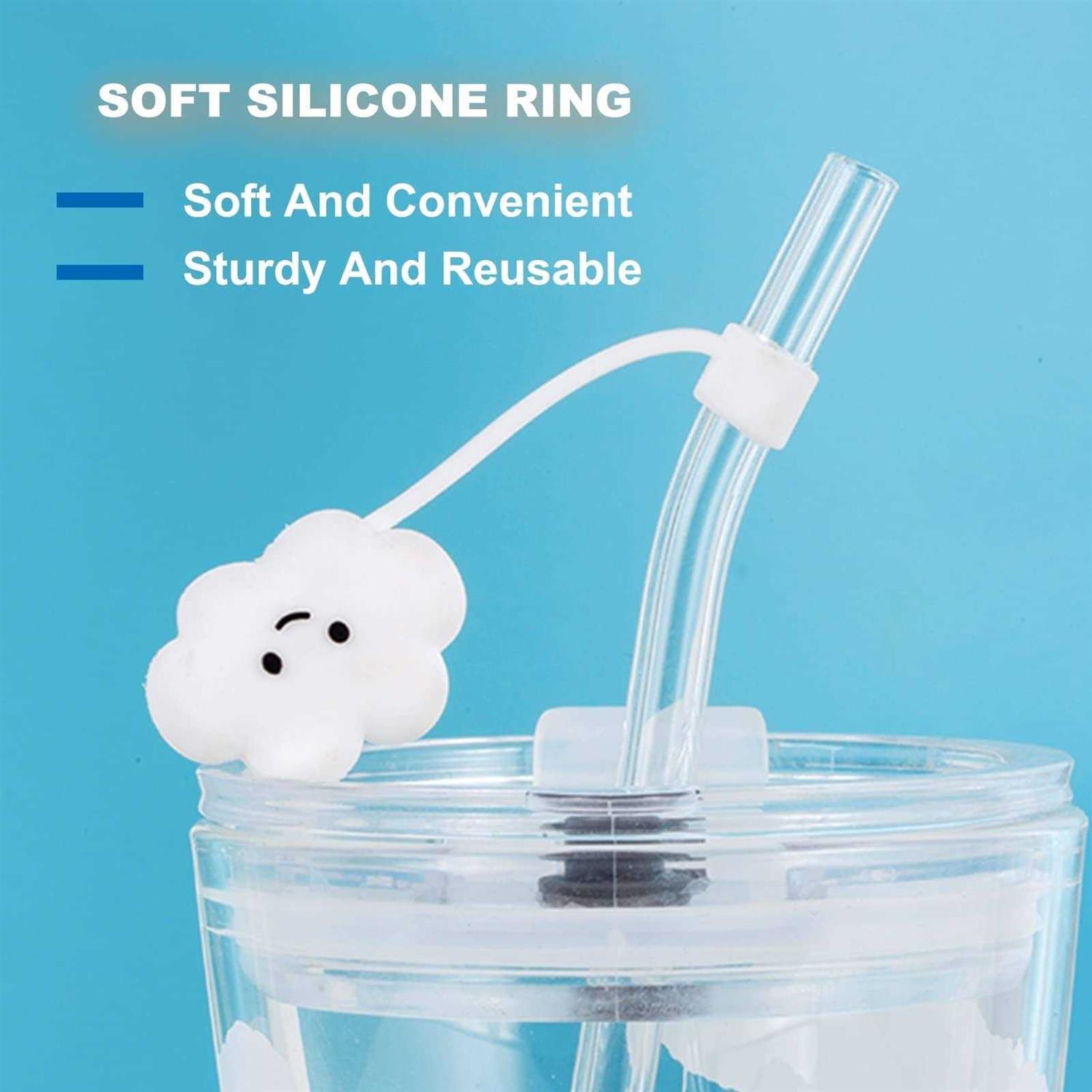 2023 New Straw Cover Cloud 12Pcs Silicone Straw Protector - Image 2