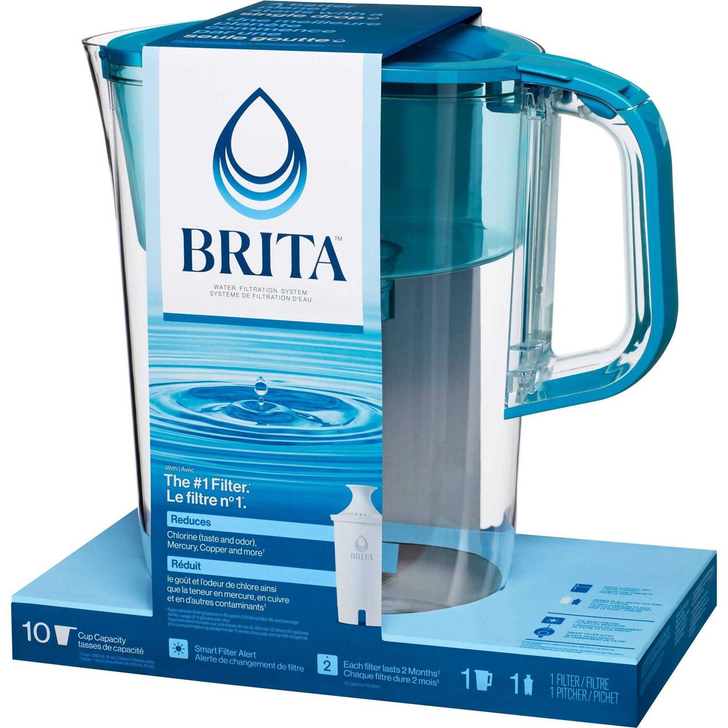 Brita Large Tahoe Teal 10-Cup Water Filter Pitcher - Image 3