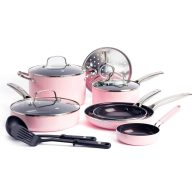 Blue Diamond Toxin-Free Ceramic and Dishwasher Safe 12-Piece Pots and Pans Cookware Set
