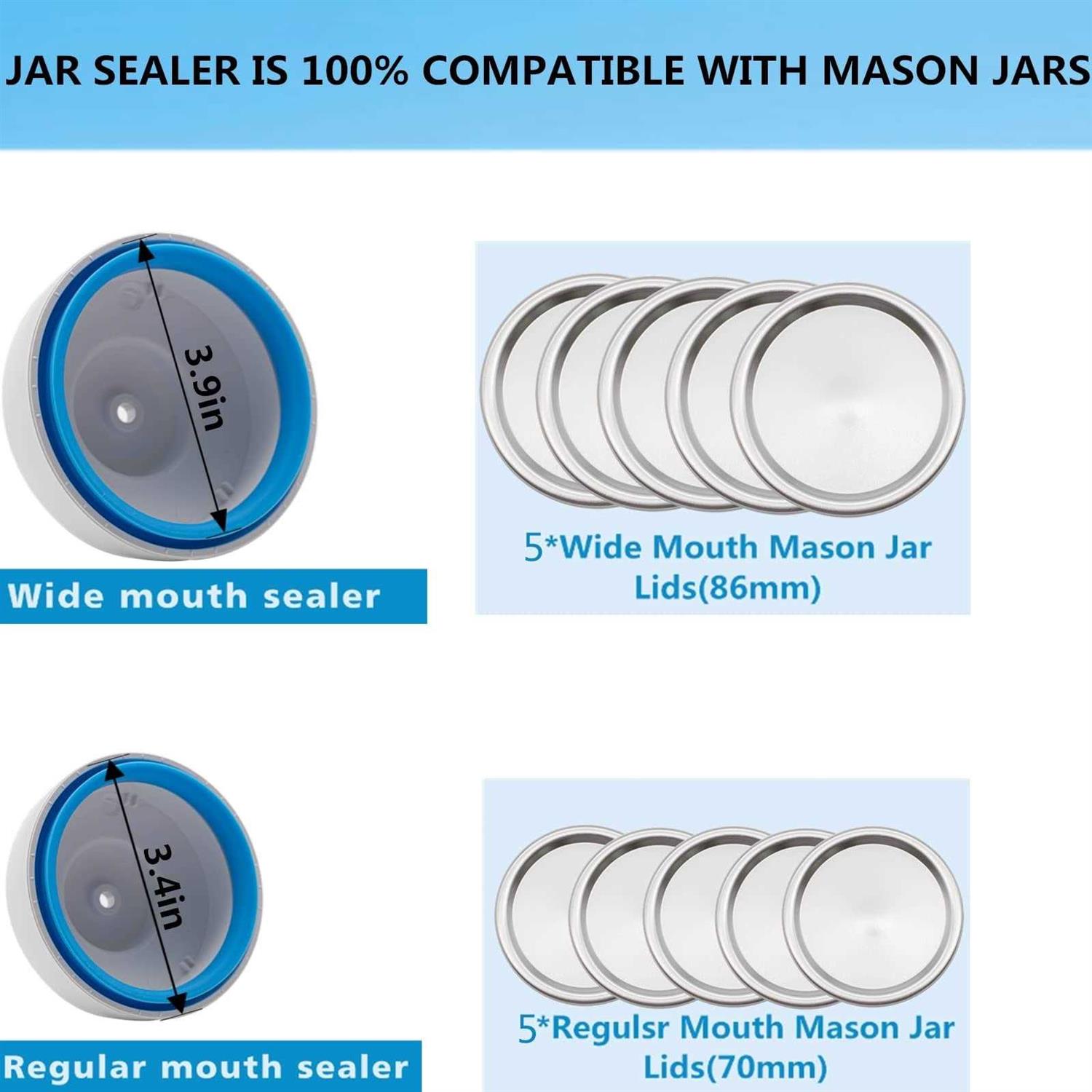 buvlivu Mason Jar Vacuum Sealer and Accessory Hose Compatible with foodsaver Vacuum Sealer Portable Hand Pump Vacuum Sealer for Jars Regular & Wid - Image 2