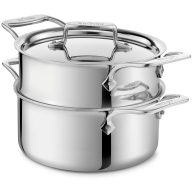 All-Clad BD55303 D5 Brushed 18/10 Stainless Steel 5-Ply Bonded Dishwasher Safe Casserole with Lid and Steamer Cookware