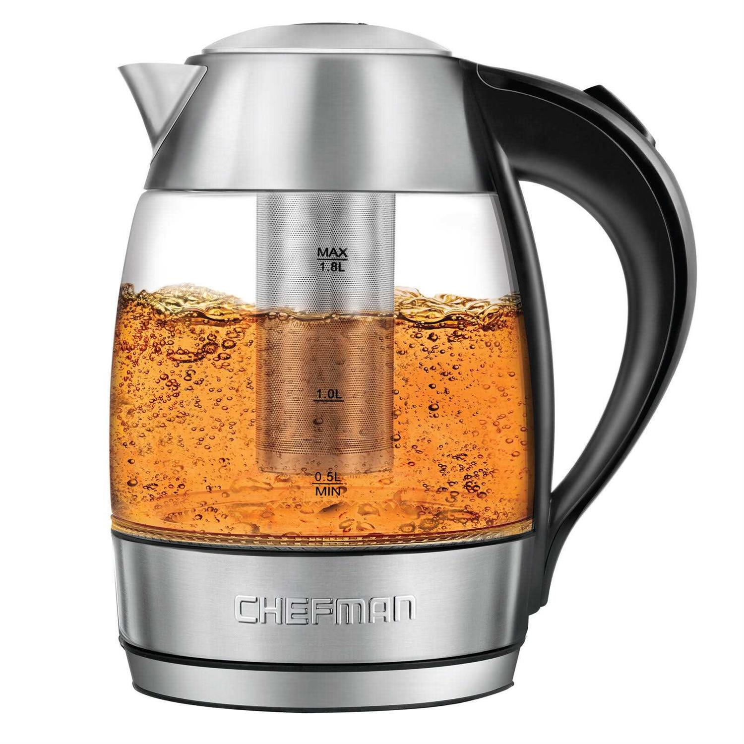 Chefman Fast-Boiling Glass Electric Kettle
