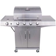 Char-Broil Performance Series Silver 4-Burner Liquid Propane Gas Grill with 1 Side Burner Stainless Steel