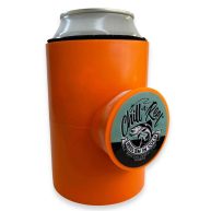 Chill-N-Reel Fishing Can Cooler Hard Shell Drink Holder with Hand Line Reel Attached