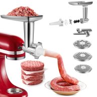 NEWSETS Upgraded Metal Food Meat Grinder Attachment for Kitchenaid Stand Mixer