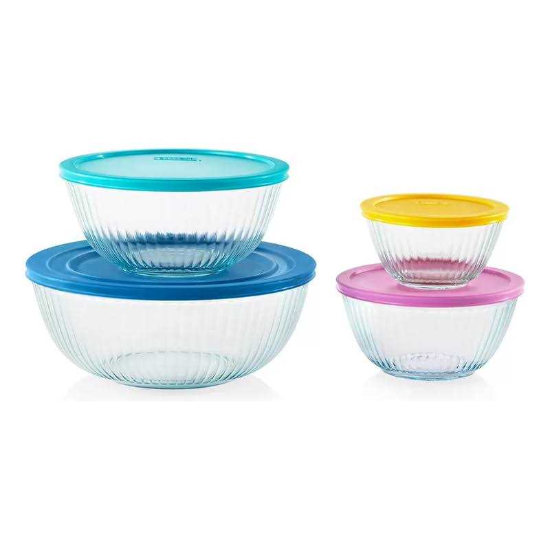 Pyrex 8-piece 100 Years Glass Mixing Bowl Set