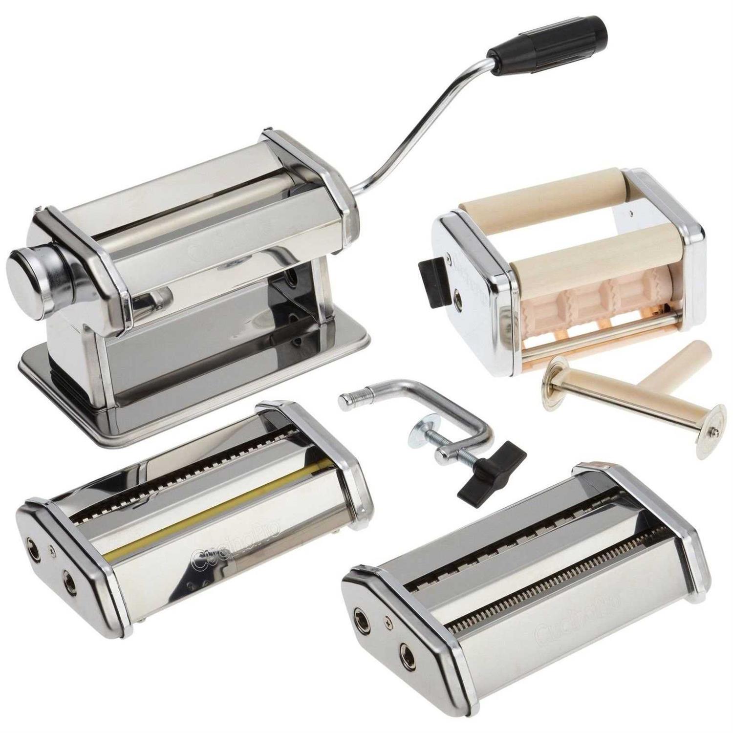 Pasta Maker Deluxe Set by Cucina Pro -Includes Spaghetti Fettucini Angel Hair Ravioli Lasagnette Attachments - Image 2