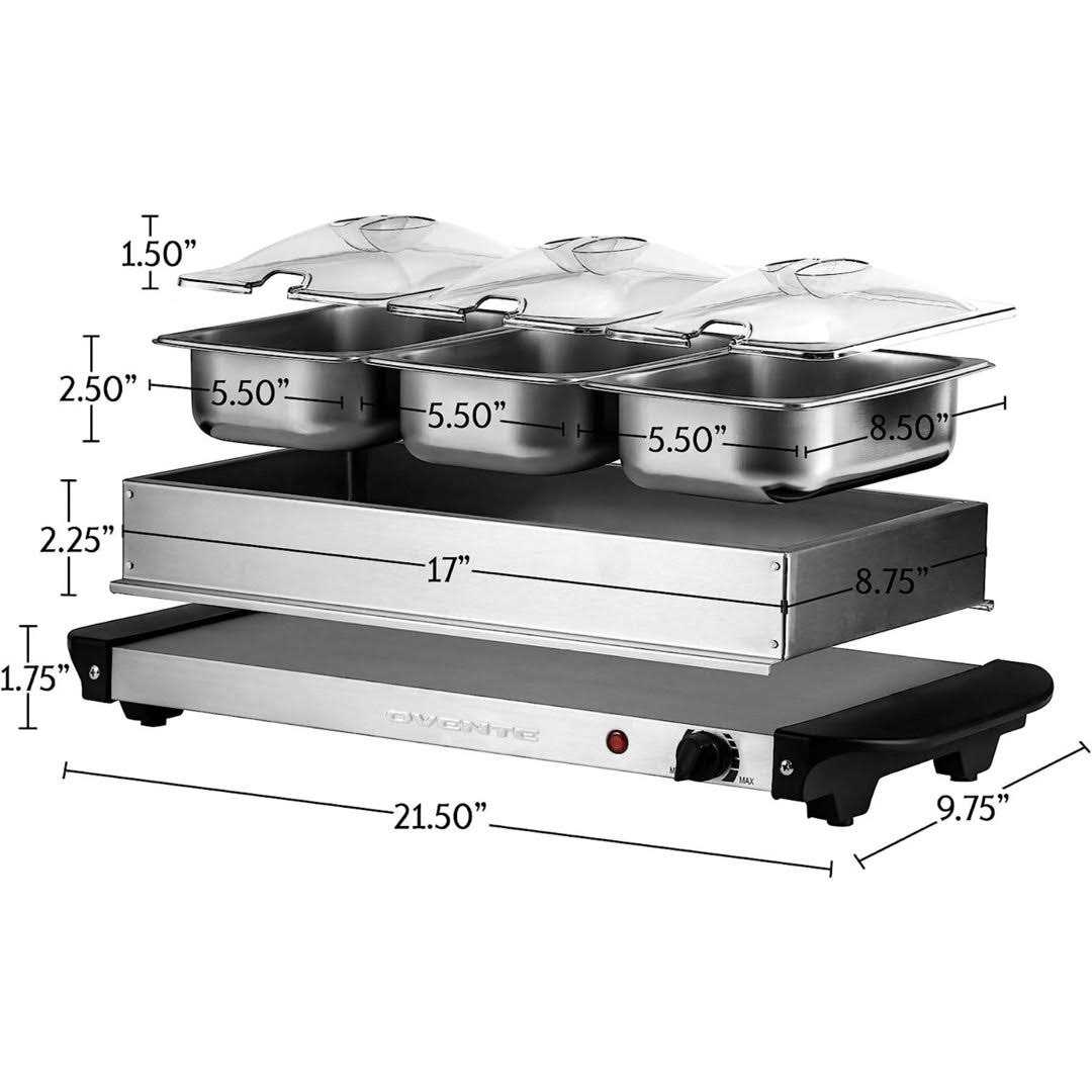 Ovente Electric Buffet Server & Food Warmer Temperature Control Perfect for Parties - Image 2