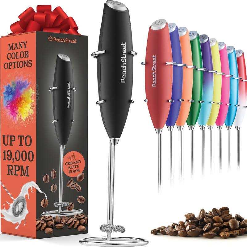 Powerful Handheld Milk Frother Mini Milk Foamer Battery Operated Stainless Steel Drink Mixer with Frother Stand - Image 3