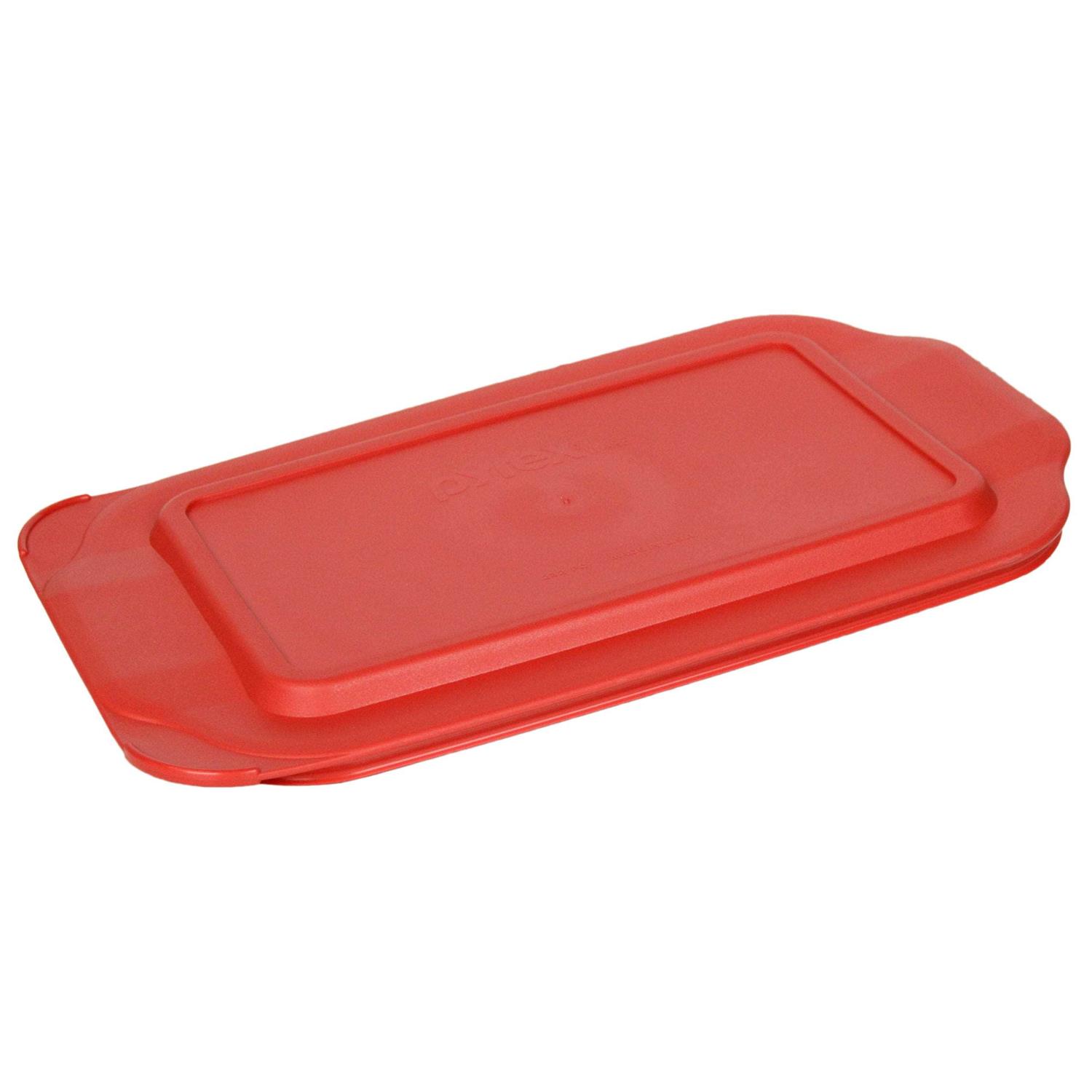 Pyrex 232-pc Red Rectangle Plastic Replacement Lid Cover - Image 2