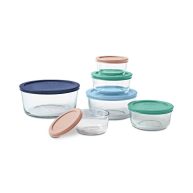 Pyrex Simply Store 12-Piece Glass Storage Set with Assorted Color Lids