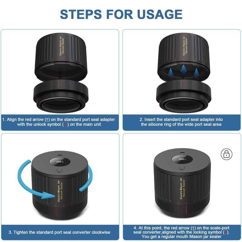 OXLIMKEE Electric Mason Cordless Vacuum Sealer Kit For Wide-Mouth & Regular-Mouth Mason Jars, For Food Storage And Fermentation - Image 3
