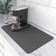 PoYang coffee maker mat for countertops coffee mat absorbent coffee bar mat for kitchen hide stain rubber backed