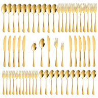 60-Piece Gold Silverware Set Stainless Steel Flatware Cutlery Set Service for 12