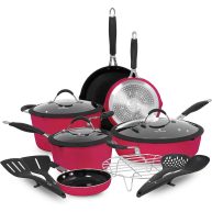 Paula Deen DFCW12SB Family 14 Piece Ceramic Non-Stick Cookware Set Savannah