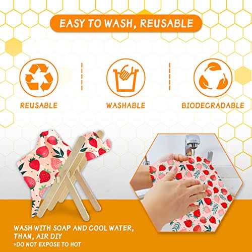 PICcircuit Reusable Beeswax Wrap 9 Pack Eco-Friendly Beeswax Wraps For Food - Image 3