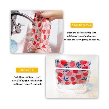 PICcircuit Reusable Beeswax Wrap 9 Pack Eco-Friendly Beeswax Wraps For Food - Image 5