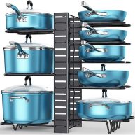 ORDORA Pots and Pans Organizer for Cabinet 8 Tier Pot Rack with 3 DIY Methods