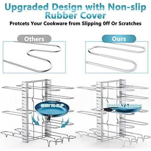 ORDORA Pots and Pans Organizer for Cabinet 8 Tier Pot Rack with 3 DIY Methods - Image 3